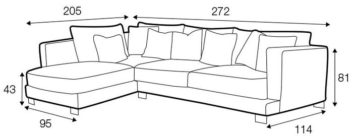 Sits Colorado 3-zits Hoekbank Links Wit