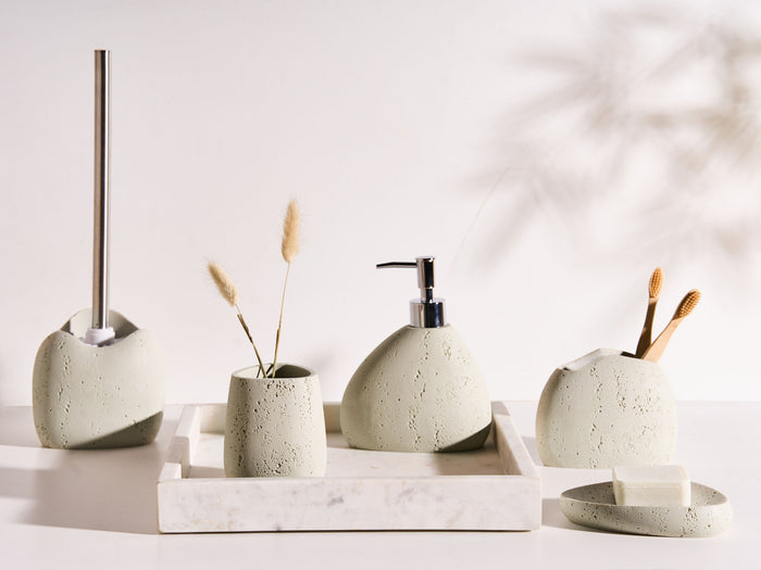 Beliani - COATA - Badkameraccessoireset - Lichtbeige - Polyresin