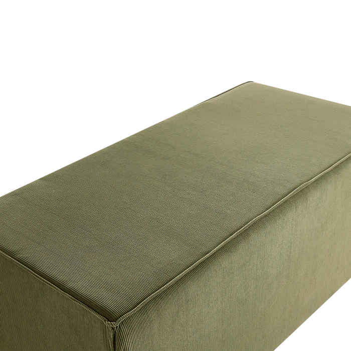 Beliani - VINITA - Poef - Donkergroen - Corduroy