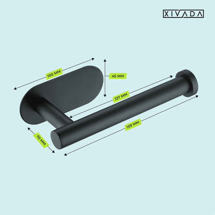 XIVADA Toiletset - Wc Rolhouder - Handdoekhaak - Toiletborstel - Zwart