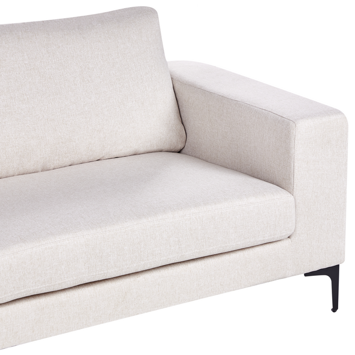 Beliani - VADSTENA - Driezitsbank - Lichtbeige - Polyester