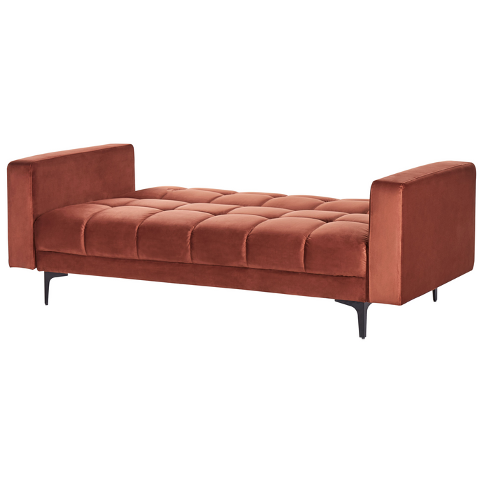 Beliani - ALNES - Slaapbank - Lichtrood - Polyester