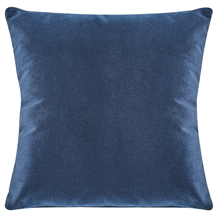 Beliani - LUVOS - Driezitsbank - Donkerblauw - Fluweel