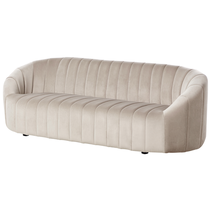 Beliani - MALUNG - Driezitsbank - Beige - Fluweel