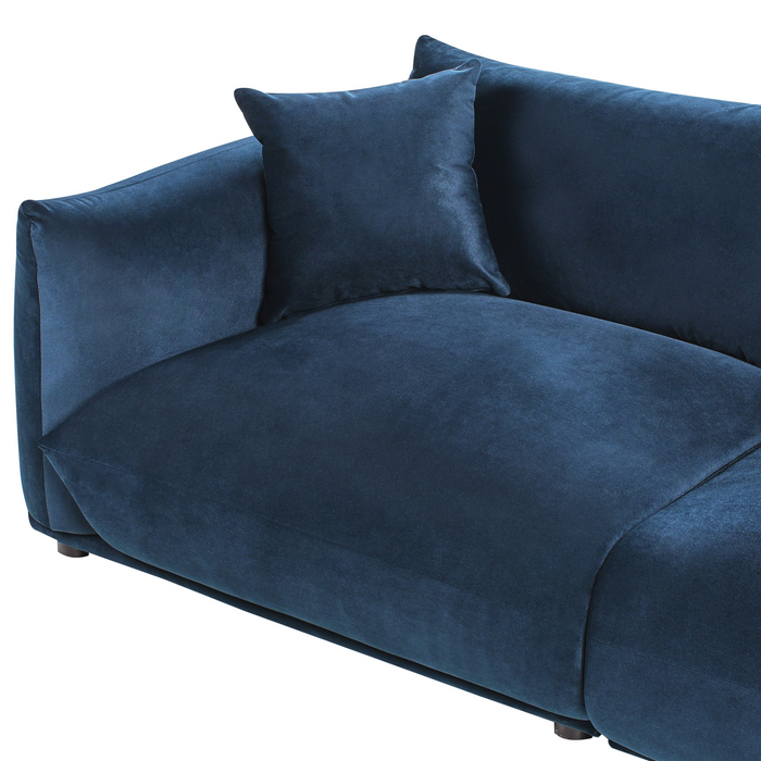 Beliani - LUVOS - Driezitsbank - Donkerblauw - Fluweel