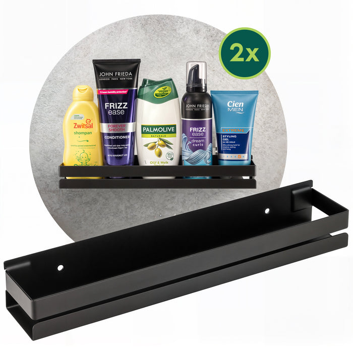 XIVADA Doucherek - Boren - 31 cm - Industrieel - Rvs - Zwart - 2 stuks