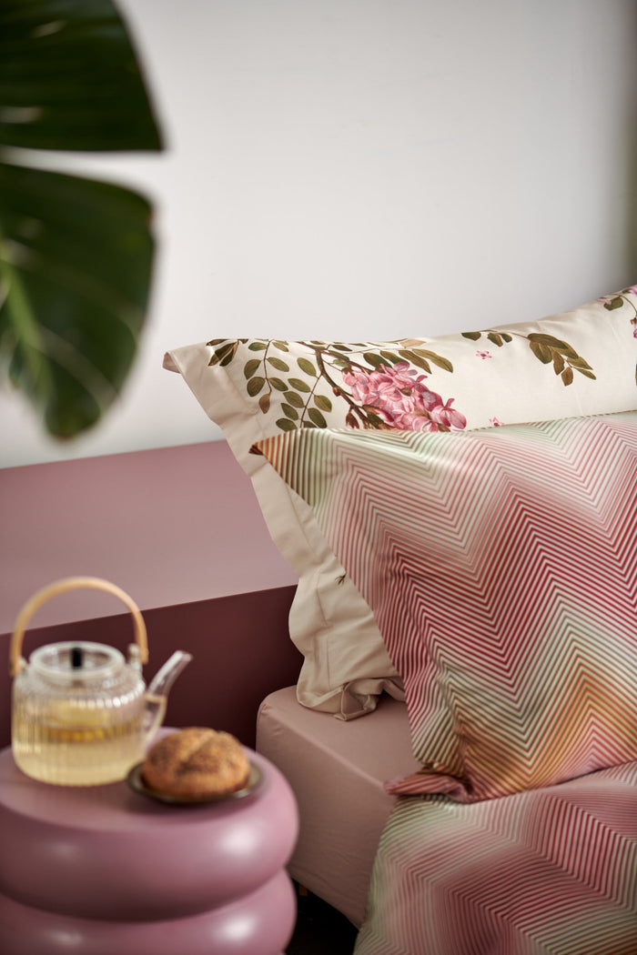 Ziggy Dekbedovertrek Pink | 200 x 200|220 cm | Roze | Satijnkatoen