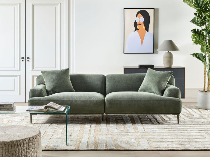 Beliani - MATILA - Driezitsbank - Groen - Stof