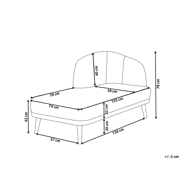 Beliani - TANLAY - Chaise longue - Lichtbeige - Polyester