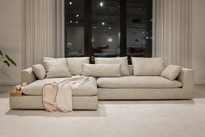 Sits Milou Natural 3-zits Hoekbank met Tray Links