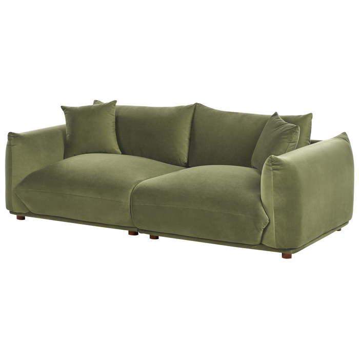 Beliani - LUVOS - Driezitsbank - Groen - Fluweel