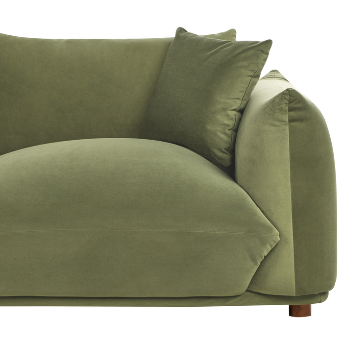 Beliani - LUVOS - Driezitsbank - Groen - Fluweel