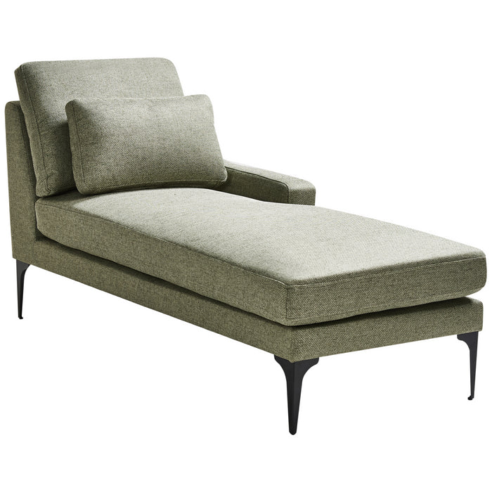 Beliani - EWRON - Chaise longue - Olijfgroen - Linkszijdig - Stof