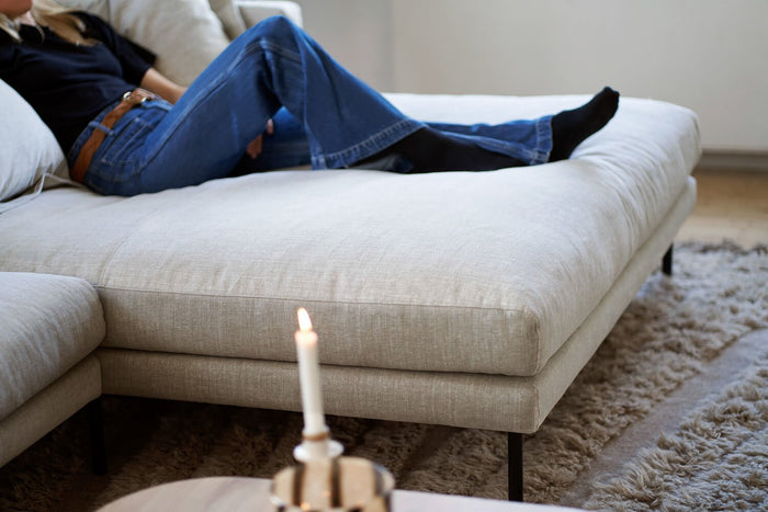 Sits Britt 2.5-Zits Bank + Chaiselongue Flax Natur