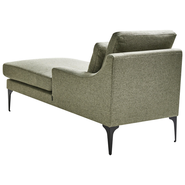 Beliani - EWRON - Chaise longue - Olijfgroen - Linkszijdig - Stof