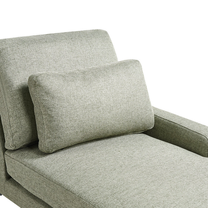 Beliani - EWRON - Chaise longue - Olijfgroen - Linkszijdig - Stof