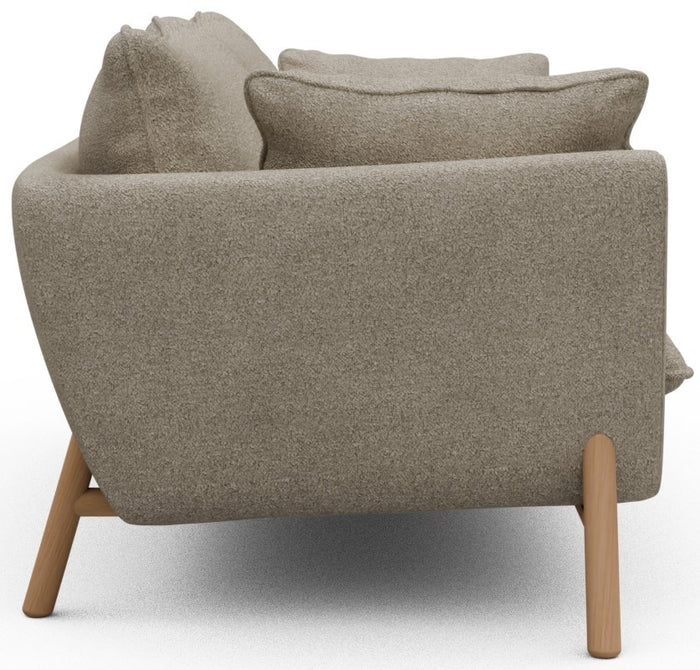 Kragelund Hasle 2-zits Bank Beige Bouclé | Eiken