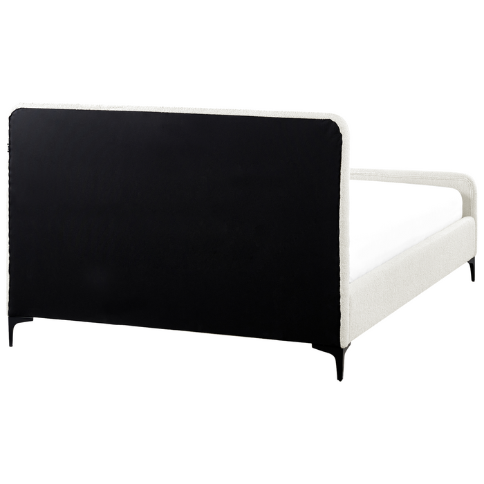 Beliani-LUNAN-Tweepersoonsbed-Gebroken wit-140 x 200 cm-Bouclé