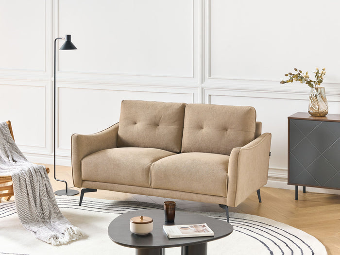 Beliani - NAPPA - Tweezitsbank - Lichtbruin - Polyester