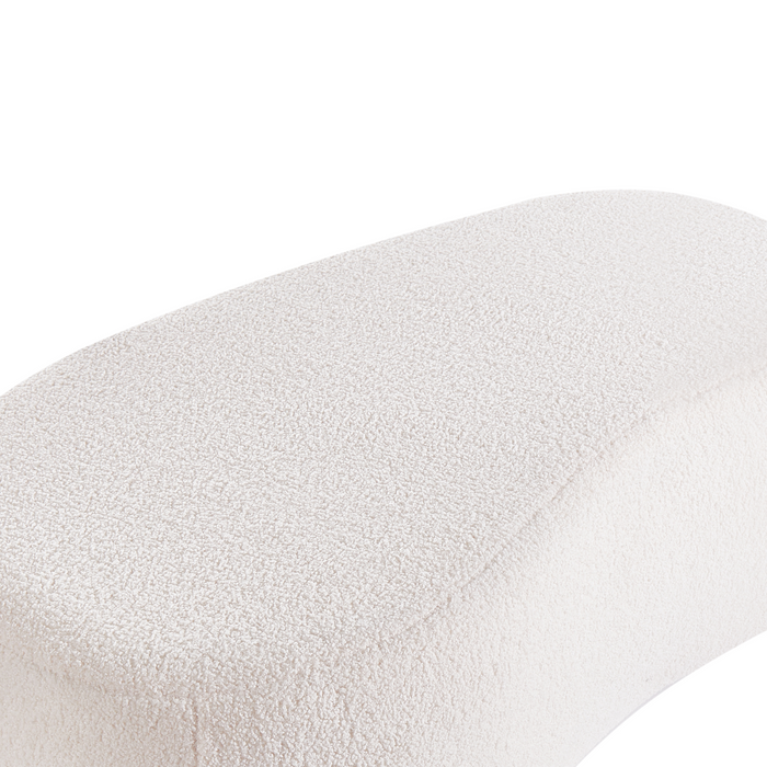 Beliani - BAYARD - Poef - Off-white - Bouclé