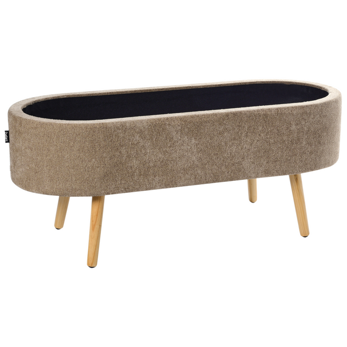 Beliani - OKLAHOMA - Bankje met opbergruimte - Lichtbruin - Chenille