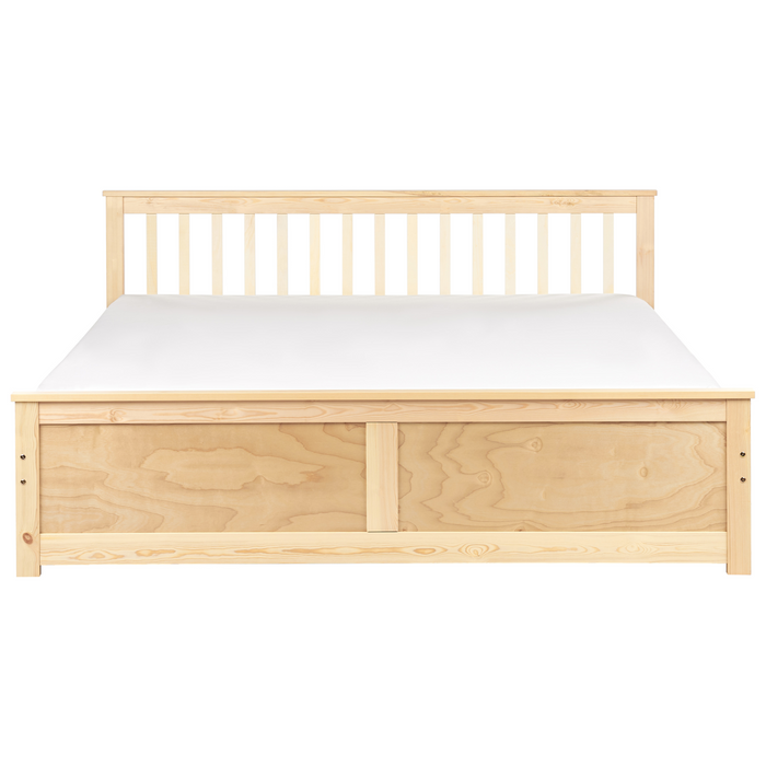 Beliani-OLENDON-Tweepersoonsbed-Lichtbruin-180 x 200 cm-Dennenhout