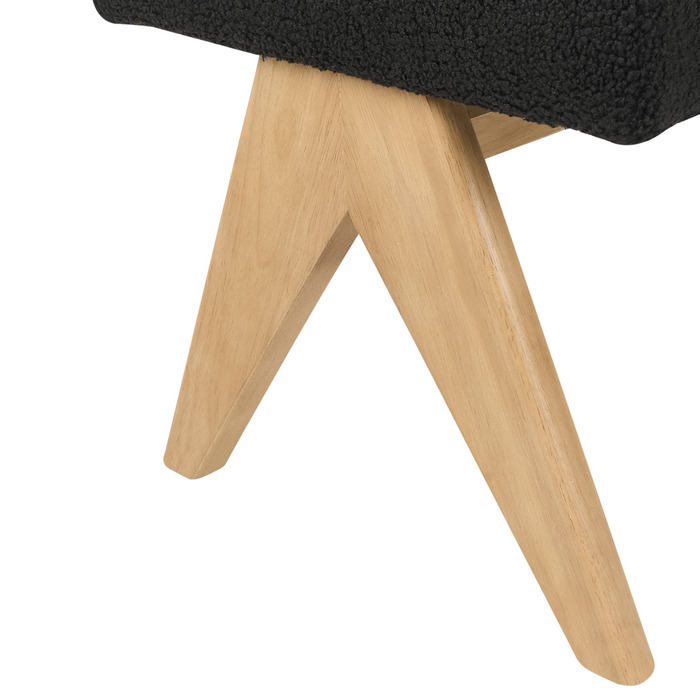 Beliani - TAMRE - Bankje - Zwart|Lichtbruin - Bouclé