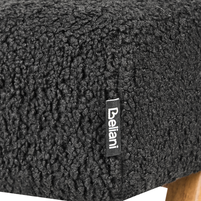 Beliani - TAMRE - Bankje - Zwart|Lichtbruin - Bouclé