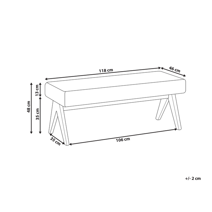 Beliani - TAMRE - Bankje - Zwart|Lichtbruin - Bouclé