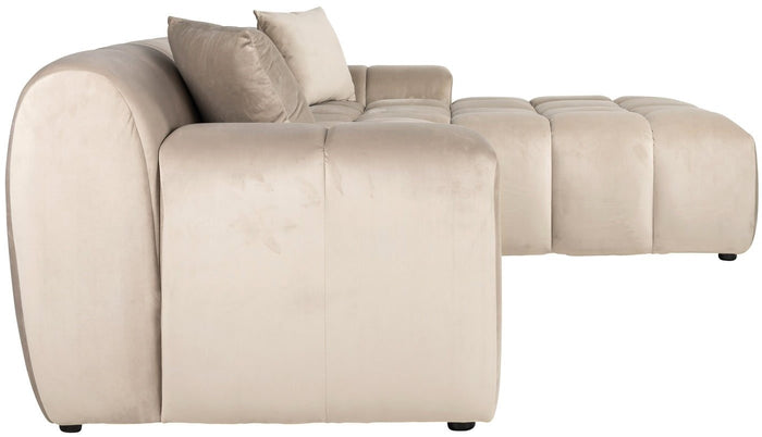 Richmond Interiors Cube 3-Zits Bank+Chaise Longue Rechts Khaki Velvet