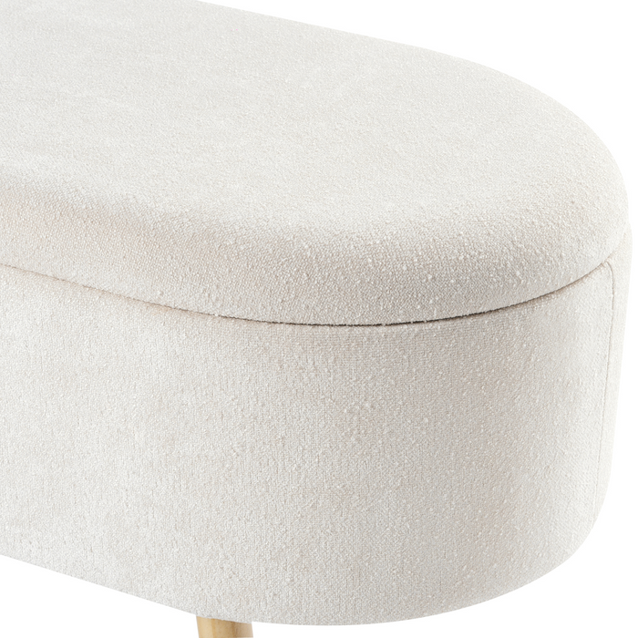 Beliani-OKLAHOMA-Bankje met opbergruimte-Gebroken wit-Polyester