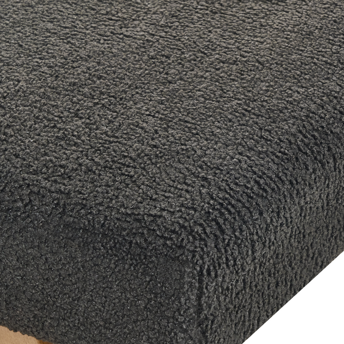 Beliani - TAMRE - Bankje - Zwart|Donkerbruin - Bouclé