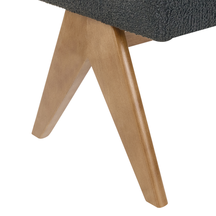 Beliani - TAMRE - Bankje - Zwart|Donkerbruin - Bouclé