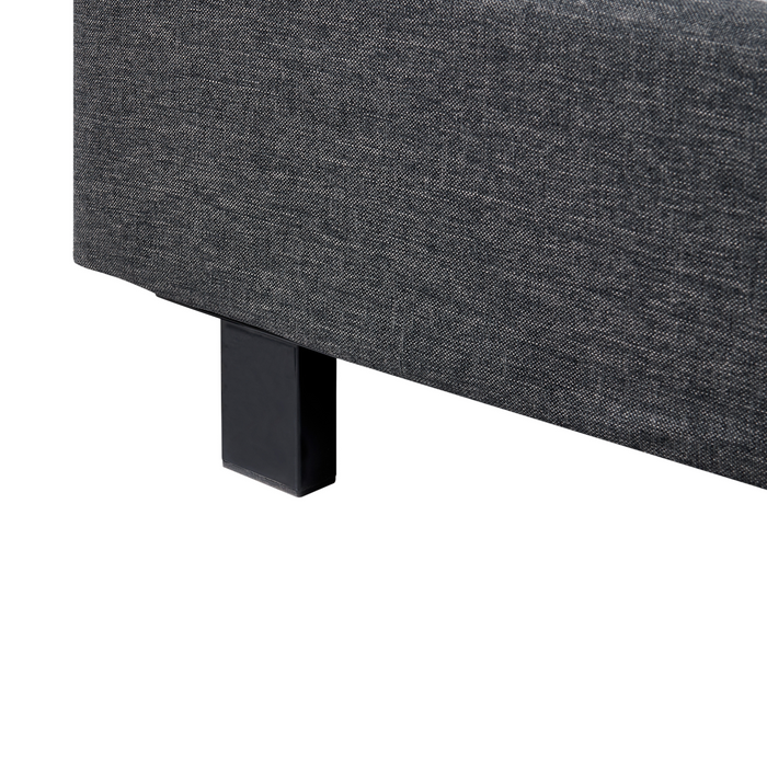 Beliani - ALBI - Tweepersoonsbed - Grijs - 140 x 200 cm - Polyester