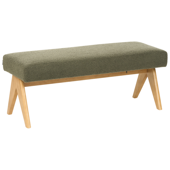 Beliani - TAMRE - Bankje - Groen|Lichtbruin - Bouclé