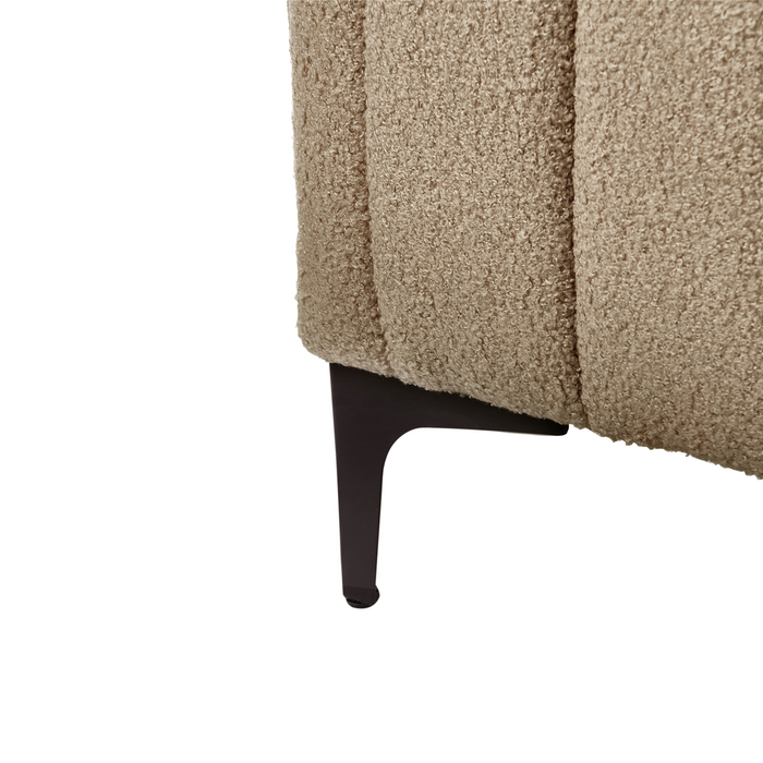 Beliani - LUNAN - Tweepersoonsbed - Taupe - 180 x 200 cm - Bouclé