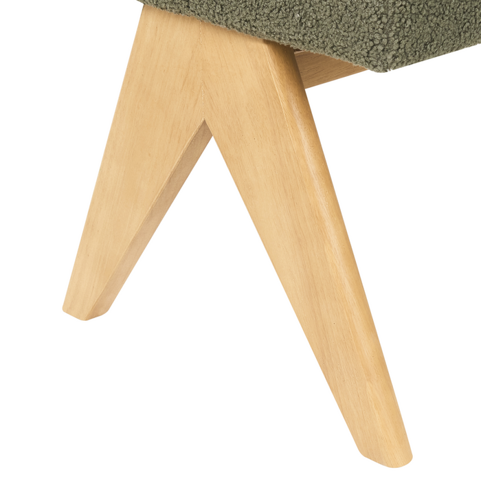 Beliani - TAMRE - Bankje - Groen|Lichtbruin - Bouclé