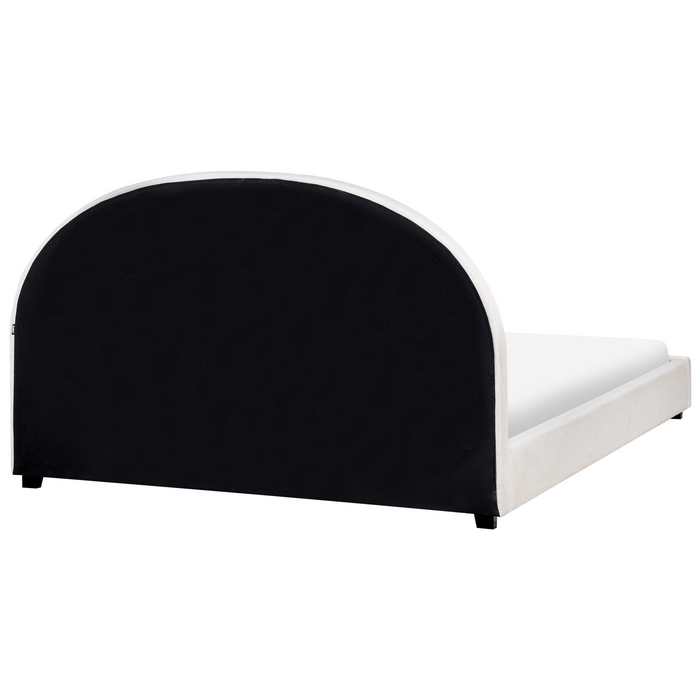 Beliani-VAUCLUSE-Tweepersoonsbed-Gebroken wit-140 x 200 cm-Polyester