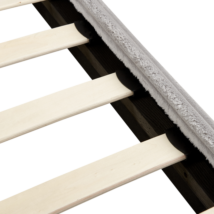 Beliani-FLAYAT -Tweepersoonsbed-Lichtgrijs-180 x 200 cm-Corduroy