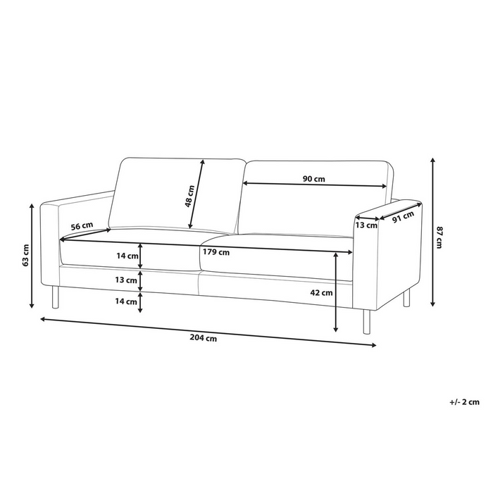 Beliani - SAVALEN - Driezitsbank - Wit - Bouclé