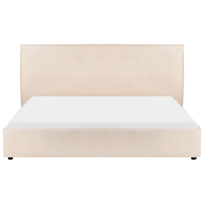 Beliani - LAVAUR - Tweepersoonsbed - Beige - 180 x 200 cm - Bouclé
