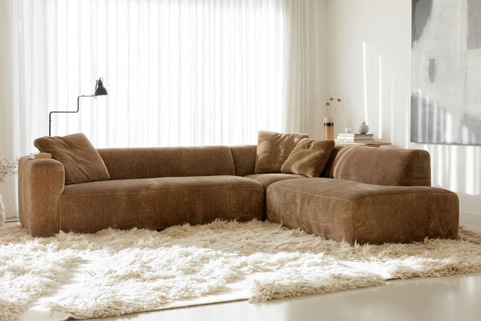 Sits Annie 3-Zits + Chaise Lounge Goud Beige Rechts|Links