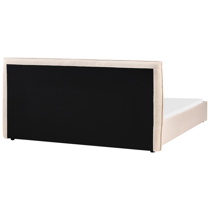 Beliani - LAVAUR - Tweepersoonsbed - Beige - 180 x 200 cm - Bouclé