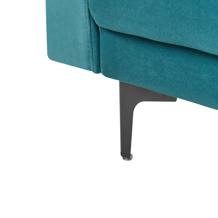 Beliani - ABERDEEN - Driezitsbank - Zeeblauw - Fluweel