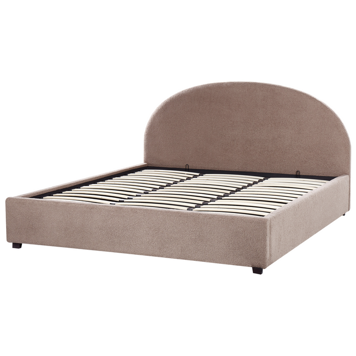 Beliani-VAUCLUSE-Bed met opbergruimte-Taupe-180 x 200 cm-Bouclé