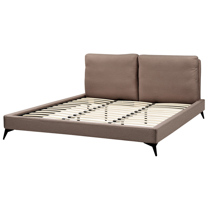 Beliani - MELLE - Tweepersoonsbed - Bruin - 180 x 200 cm - Bouclé