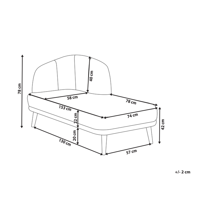Beliani - TANLAY - Chaise longue - Goudbruin - Linkszijdig - Polyester
