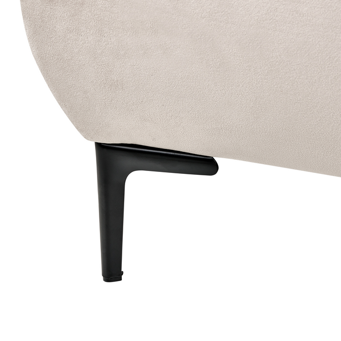 Beliani-LESSAY-Tweepersoonsbed-Lichtbeige-180 x 200 cm-Fluweel