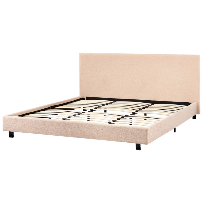 Beliani - ALBI - Tweepersoonsbed - Beige - 180 x 200 cm - Bouclé