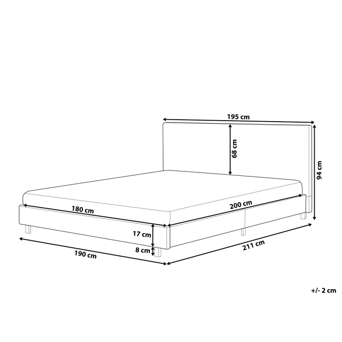 Beliani - ALBI - Tweepersoonsbed - Beige - 180 x 200 cm - Bouclé